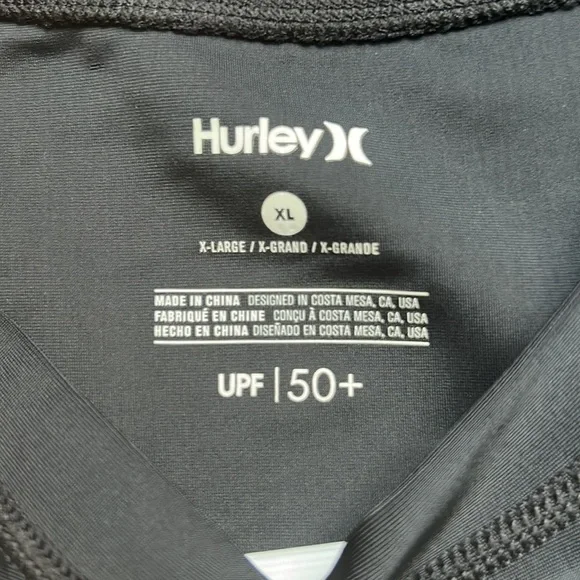 Black Hurley Swim Shirt Size XL Fits Like Medium - Picture 7 of 8